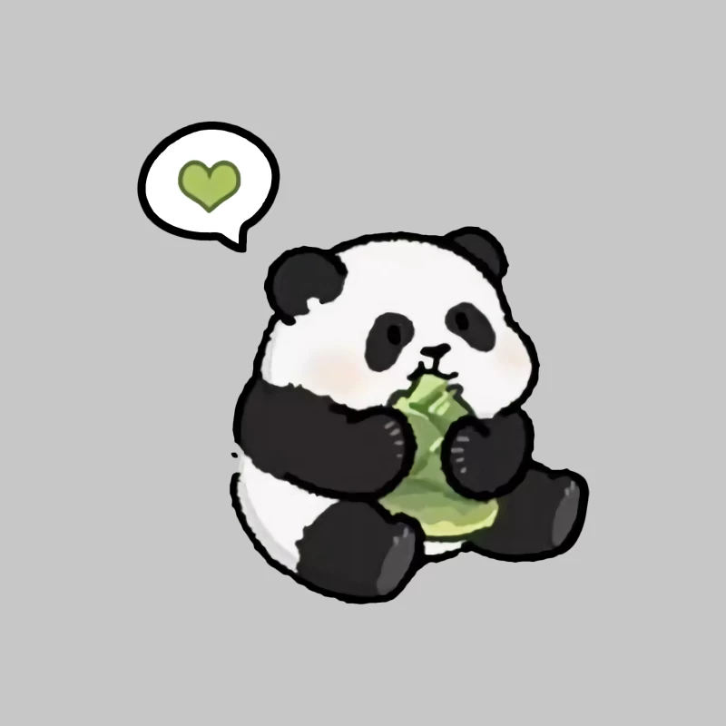 Niedlicher Panda mit Herz und Bambus Damen Langarm T-Shirt