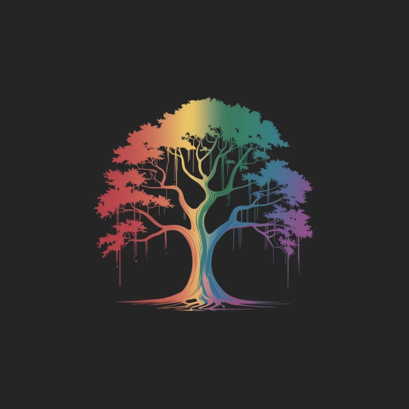 Rainbow Tree: A Colorful Symbol of Diversity and Nature Male Pullover Sweatshirt