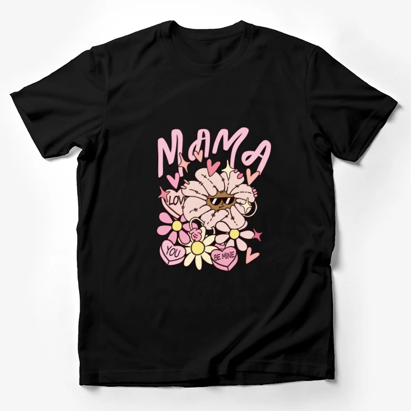 Lustige Mama Blume mit Herzen Herren T-Shirt