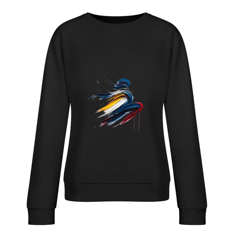Abstract Colorful Silhouette in Motion Female Pullover Sweatshirt