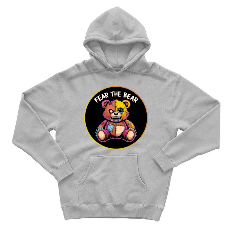 Scary Stitched Teddy Bear  "Fear The Bear" Male Pullover Hoodie