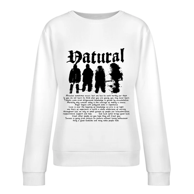 Natürliche Silhouette und Textdesign Damen Pullover Sweatshirt