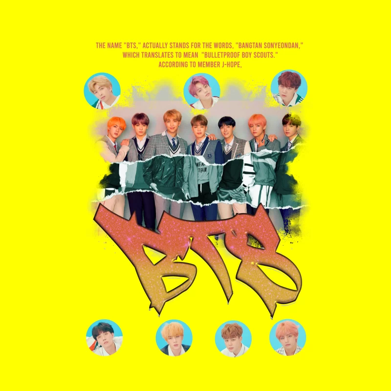 BTS: The Iconic K-Pop Boy Band Throw Pillow