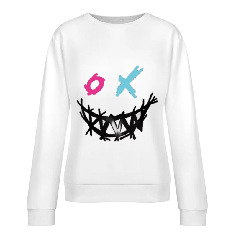 Abstraktes Gesicht mit bunten Elementen Damen Pullover Sweatshirt