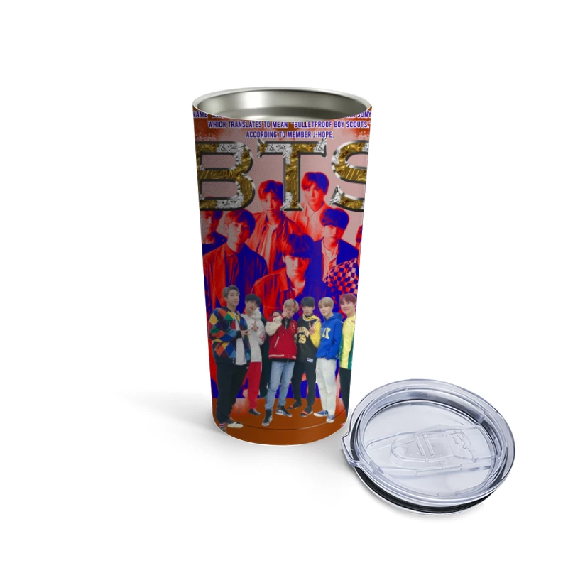BTS Group Members and Name Meaning Travel Mug
