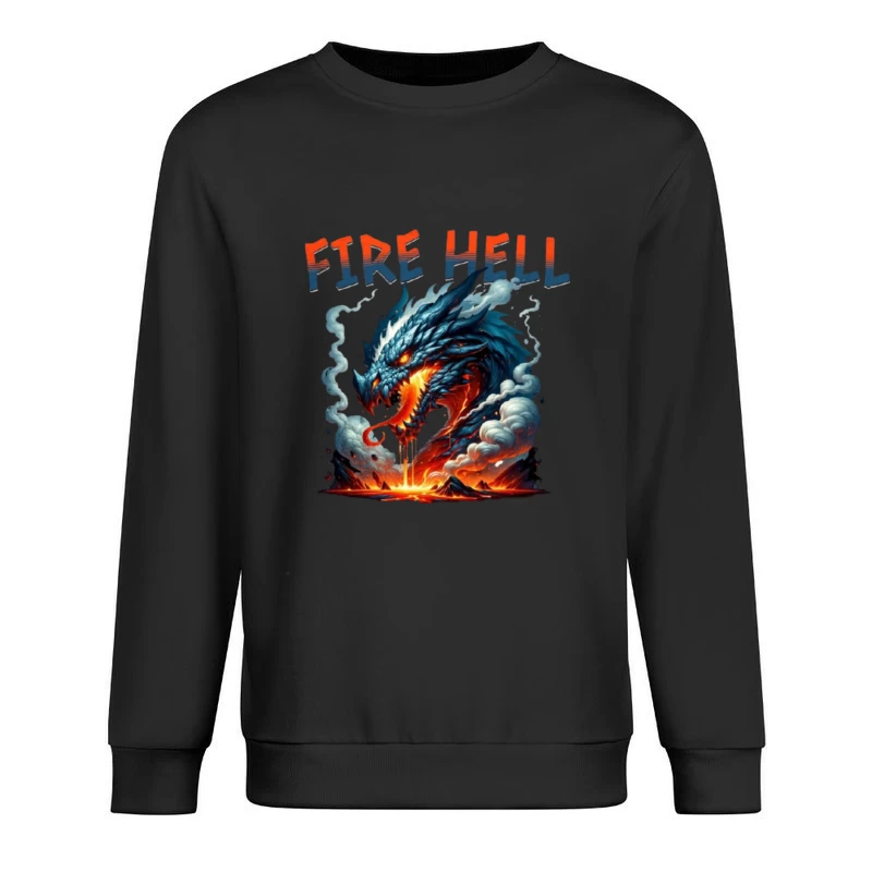 Fire Hell Dragon with Glowing Flames Male Pullover Sweatshirt