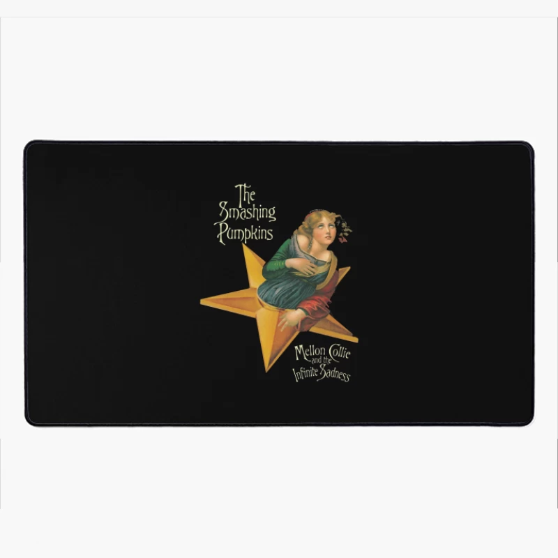 The Smashing Pumpkins' Mellon Collie Album Cover Featuring Classical Art on Golden Star Desk Mat