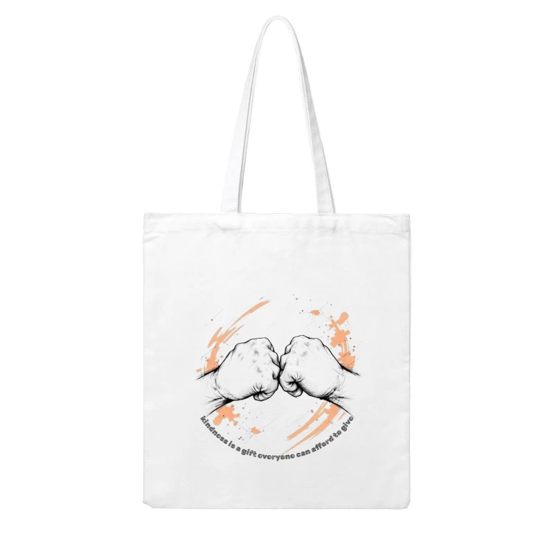 Kindness Fist Bump Inspirational Illustration Cotton Tote Bag