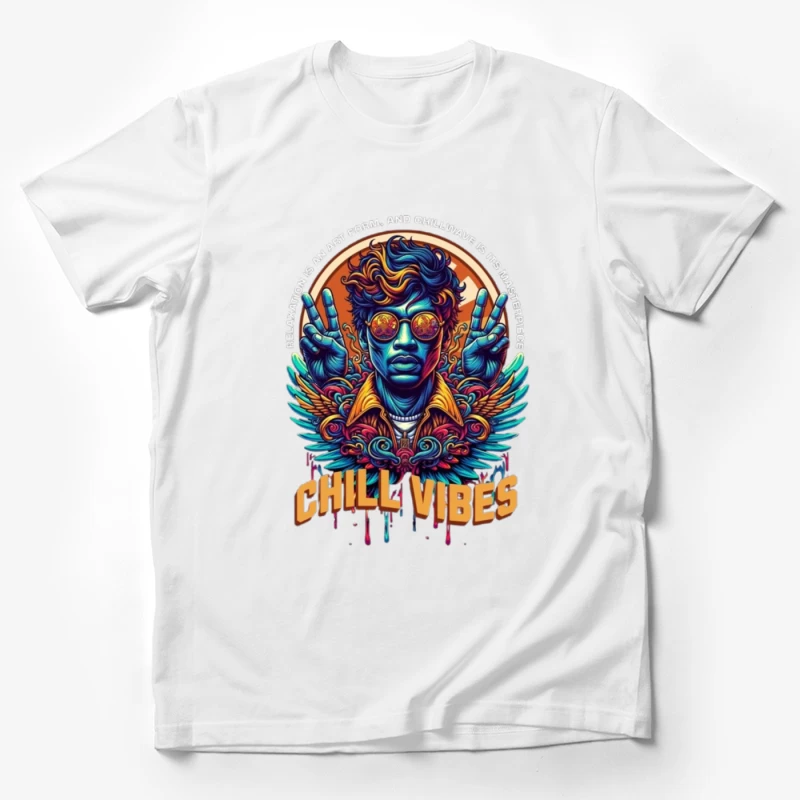 Psychedelic Peace and Chill Vibes Retro Art Design Male T-Shirt