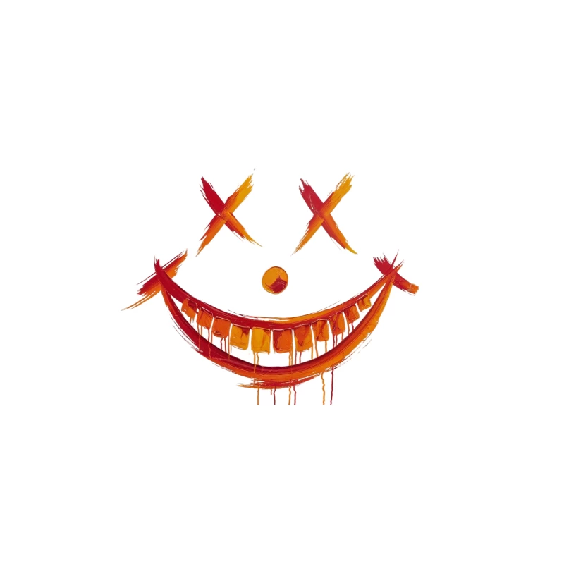 Abstract Creepy Watercolor Smiley Face with X Eyes Tapestry