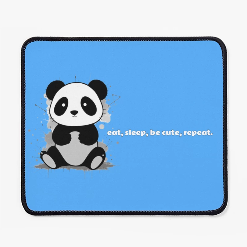 Cute Panda Illustration Mouse Pad