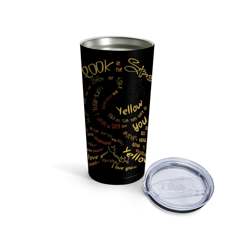 Coldplay Yellow Lyrics Travel Mug