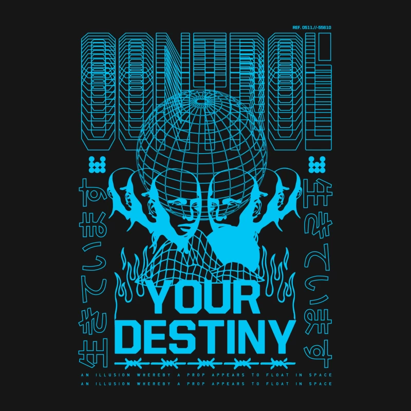 Kontrolliere dein Schicksal mit futuristischem Design Herren Langarm T-Shirt