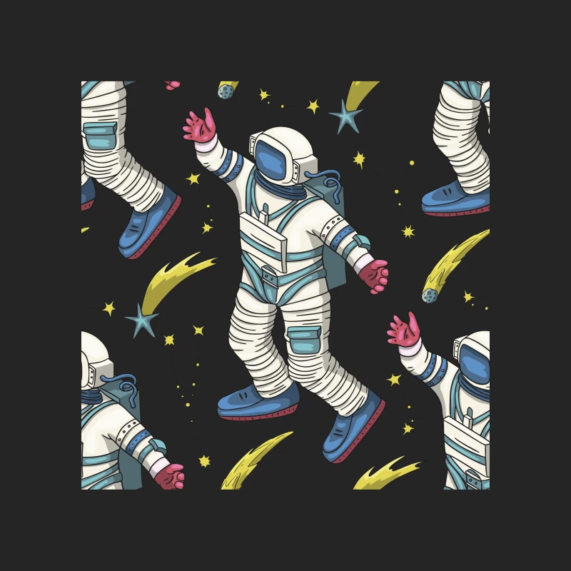 Astronautenmuster mit Sternschnuppen Damen Pullover Sweatshirt