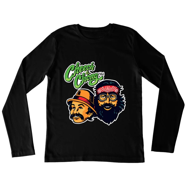 Cheech & Chong Retro Cartoon Logo Design Female Long Sleeve T-Shirt