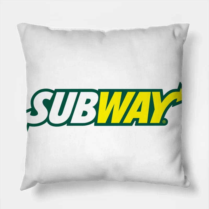 Subway Restaurant Logo Throw Pillow