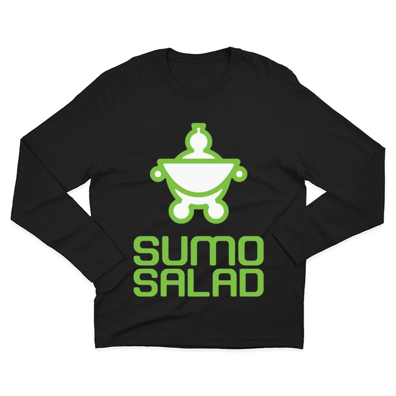 Green Minimalist Sumo Salad Restaurant Logo Male Long Sleeve T-Shirt