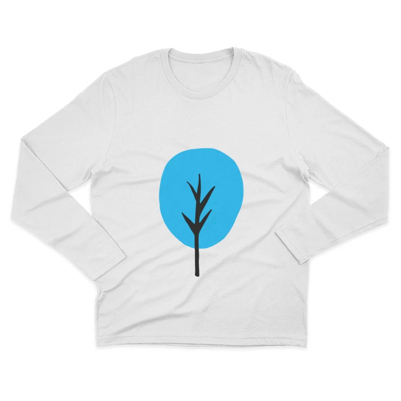 Arbre abstrait bleu Homme Manches Longues T-Shirt