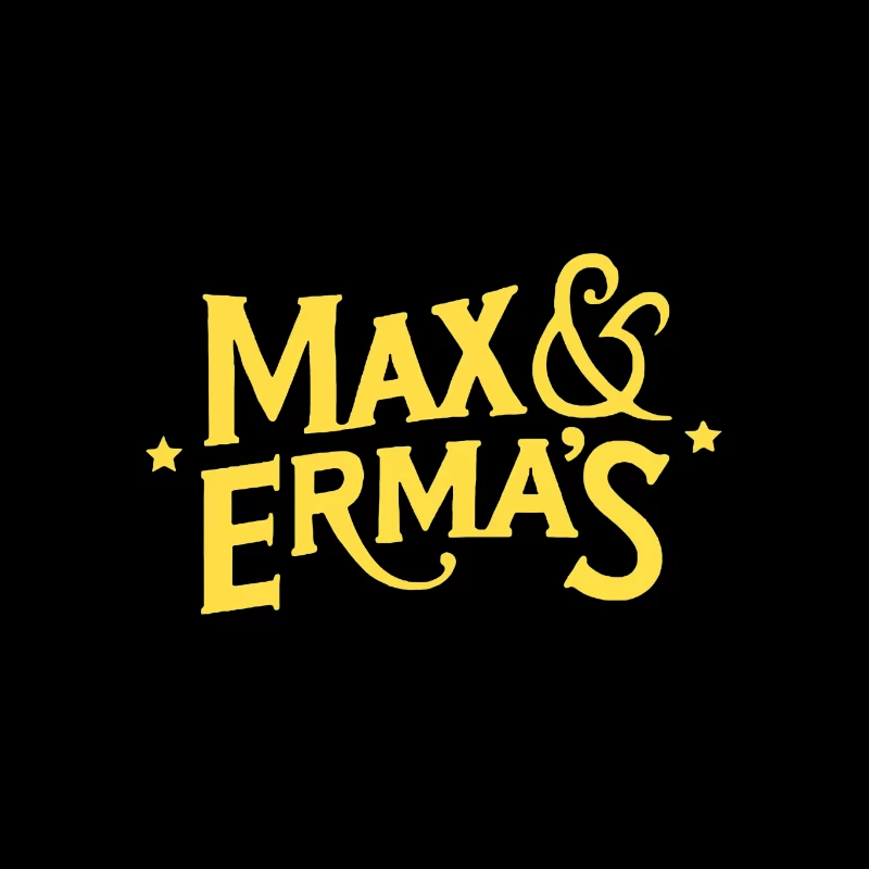 Max & Erma's Yellow Typography Logo Design Throw Pillow