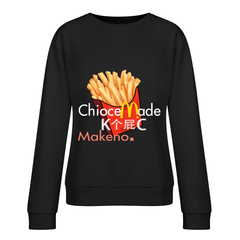 Pommes-Design mit Wortspiel Damen Pullover Sweatshirt