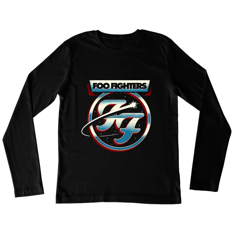 Foo Fighters Classic Circular Band Logo in Red and Blue Female Long Sleeve T-Shirt