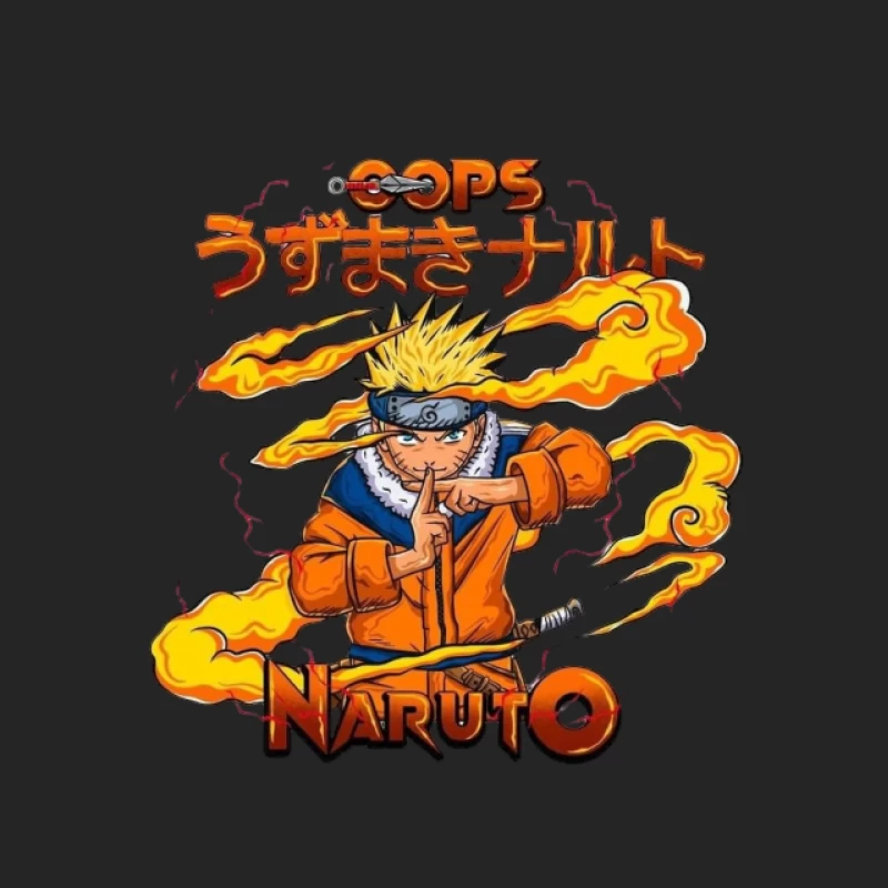 Naruto Anime Charakter mit Flammen Herren Pullover Sweatshirt