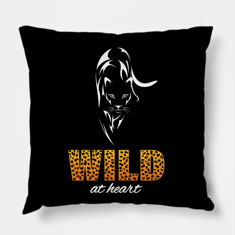 Wild at Heart – Bold Leopard Spirit Throw Pillow