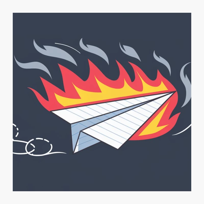 Flaming Paper Airplane: Igniting Imagination in Flight Pin