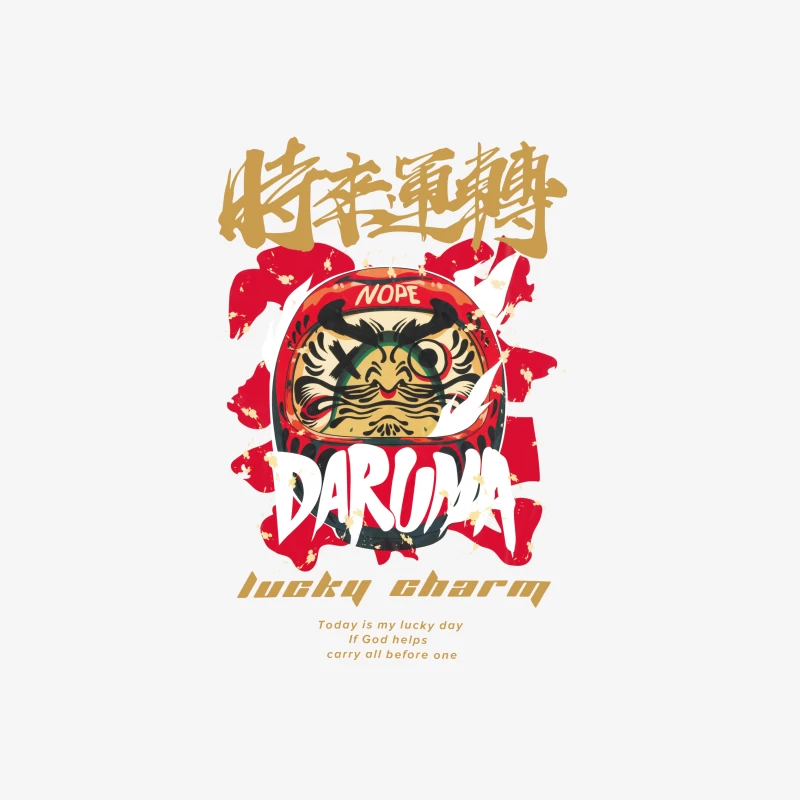 Daruma Glücksbringer Design Damen Pullover Sweatshirt