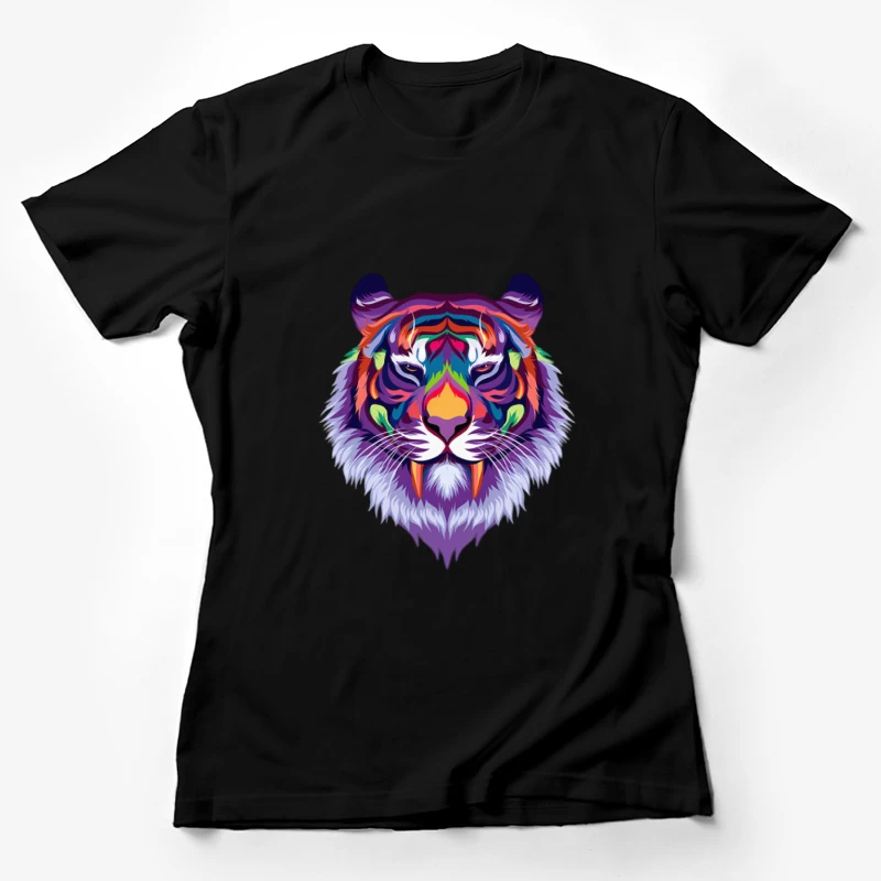 Buntes Tiger Porträt Kunst Damen T-Shirt