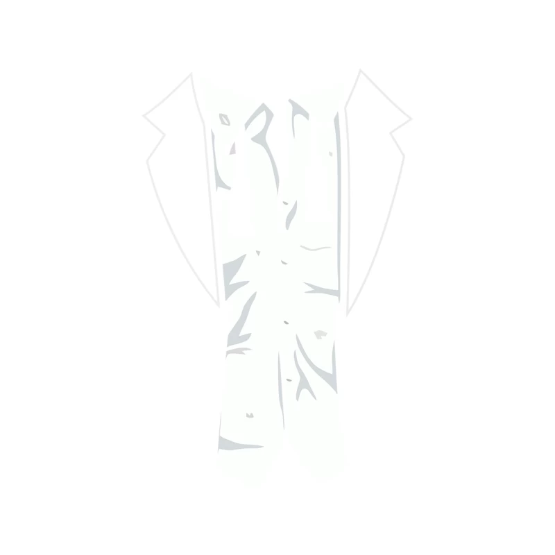 Minimalist Abstract Suit Outline in White and Grey Tapestry