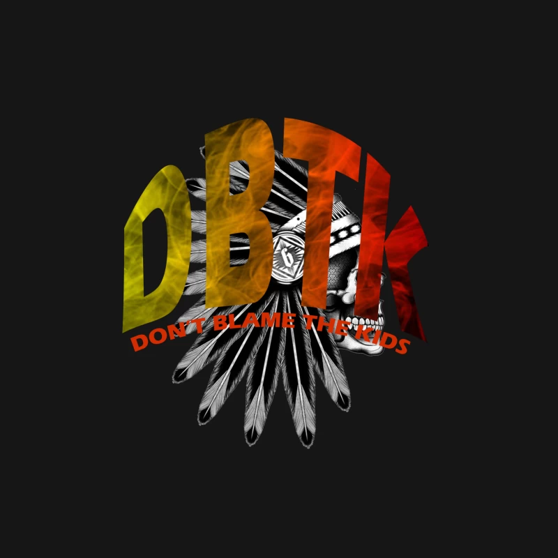 DBTK Logo Design Featuring Feathers and Skull Male Long Sleeve T-Shirt