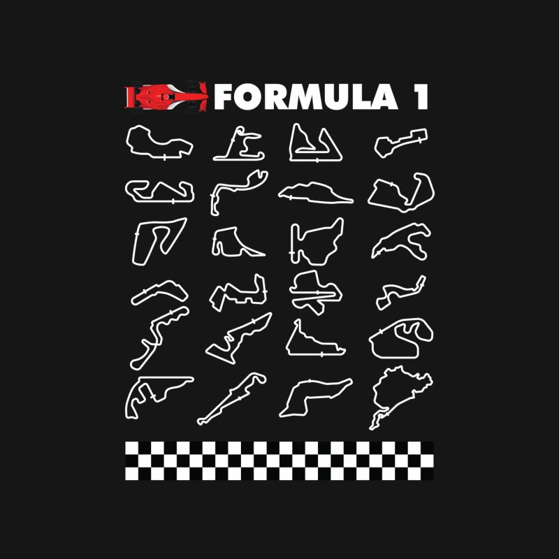 Red Formula 1 Race Car with Checkered Flag Mouse Pad