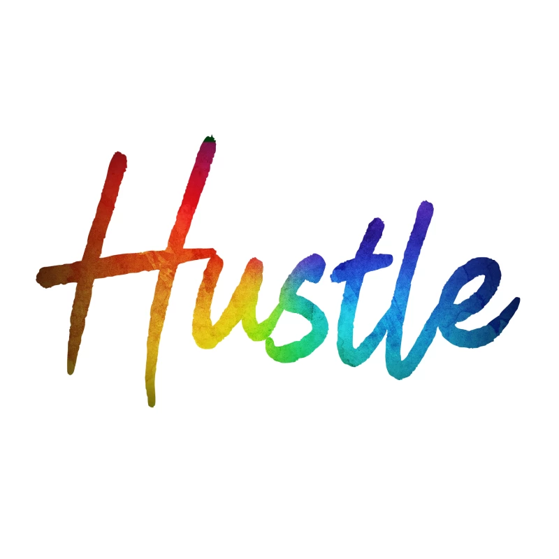 Colorful Hustle Typography Throw Pillow