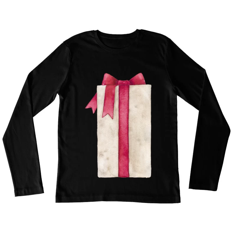 Cadeau avec ruban rouge Femme Manches Longues T-Shirt