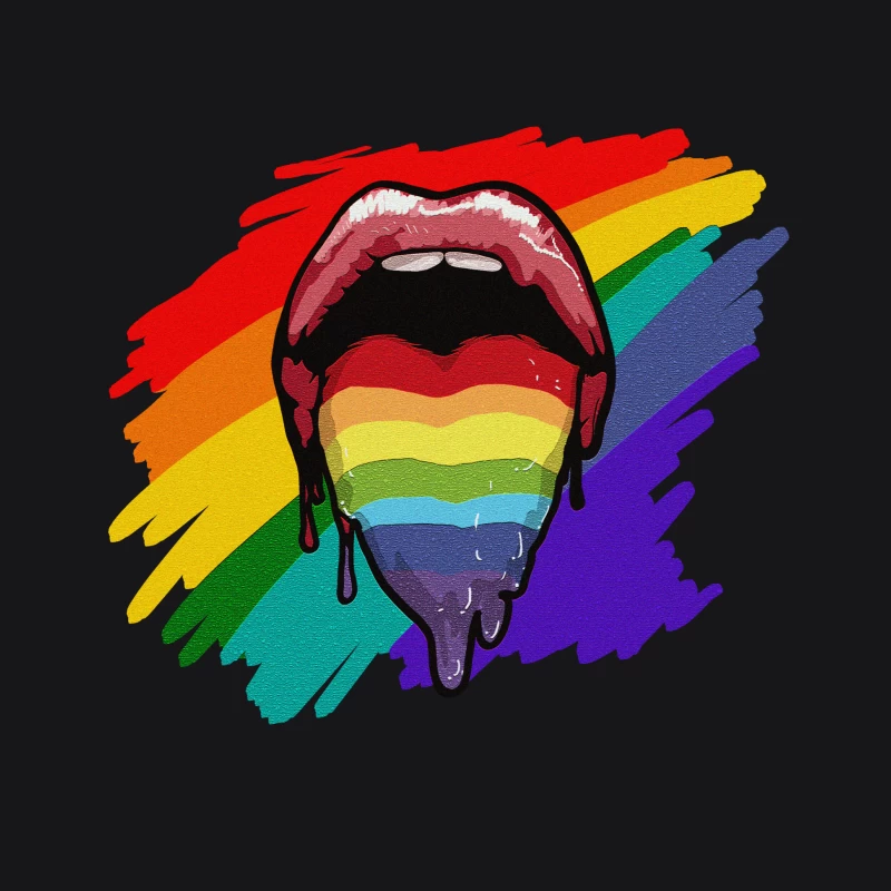 Regenbogenlippen Kunst Herren Pullover Hoodie