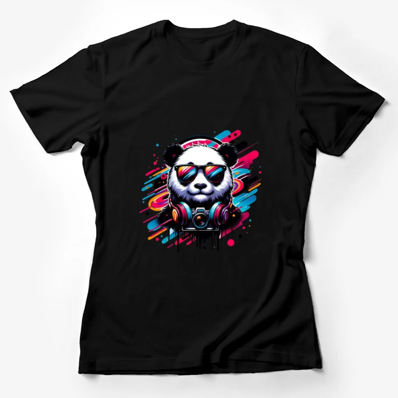 Cooler Panda mit Sonnenbrille und Kamera Damen T-Shirt
