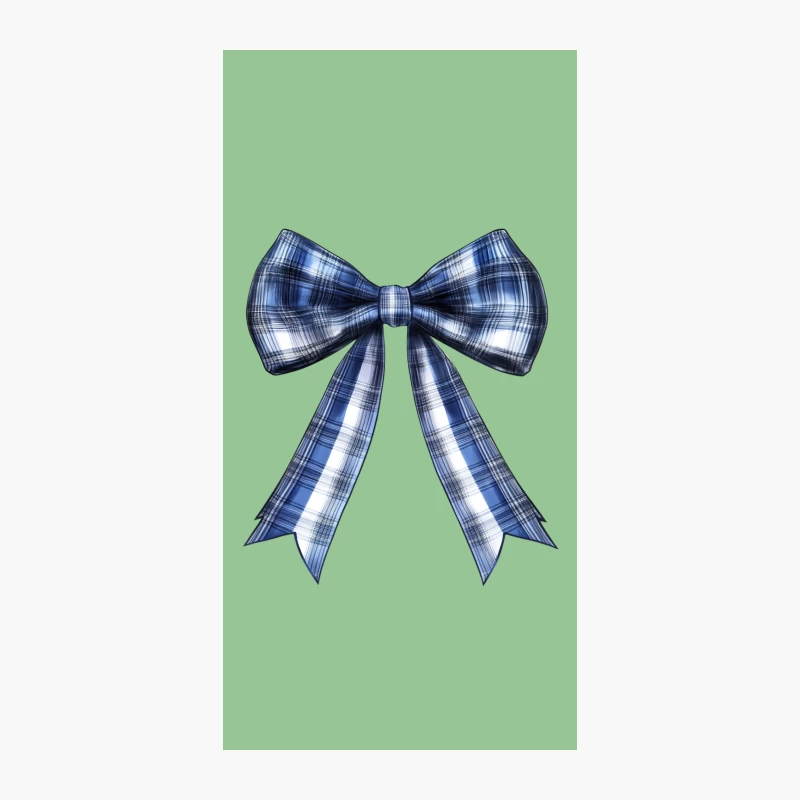 Plaid Blue and White Bow Tie Accessory iPhone Case