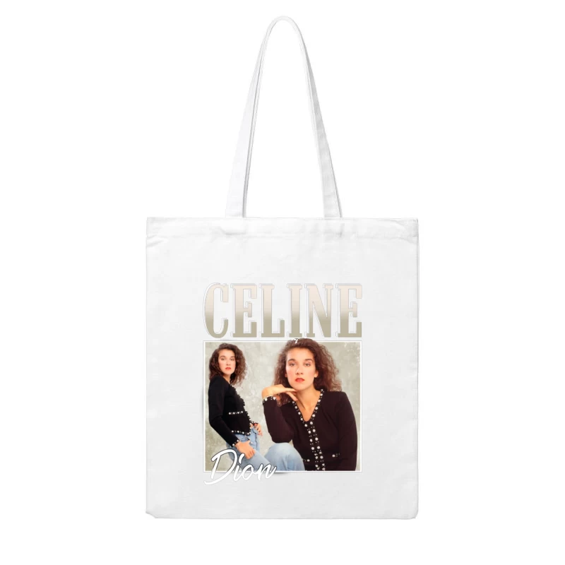 Vintage Album Cover in 1980s Fashion Style Cotton Tote Bag