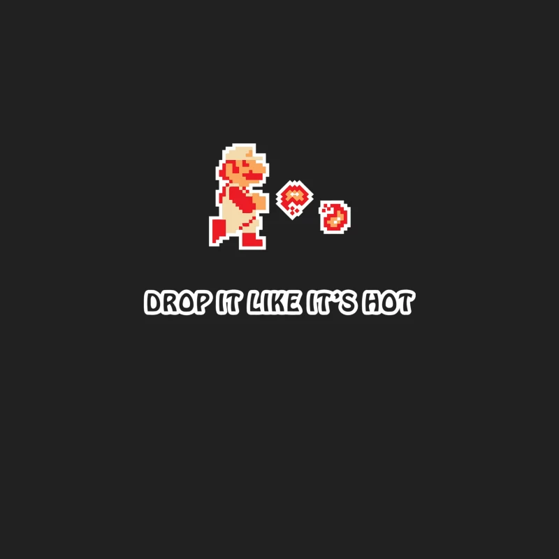 Retro 8-Bit Mario Pixel Art with Fireballs Bucket Hat