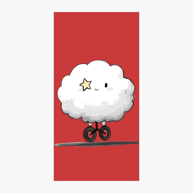 Cute Whimsical Cloud Riding a Bicycle iPhone Case