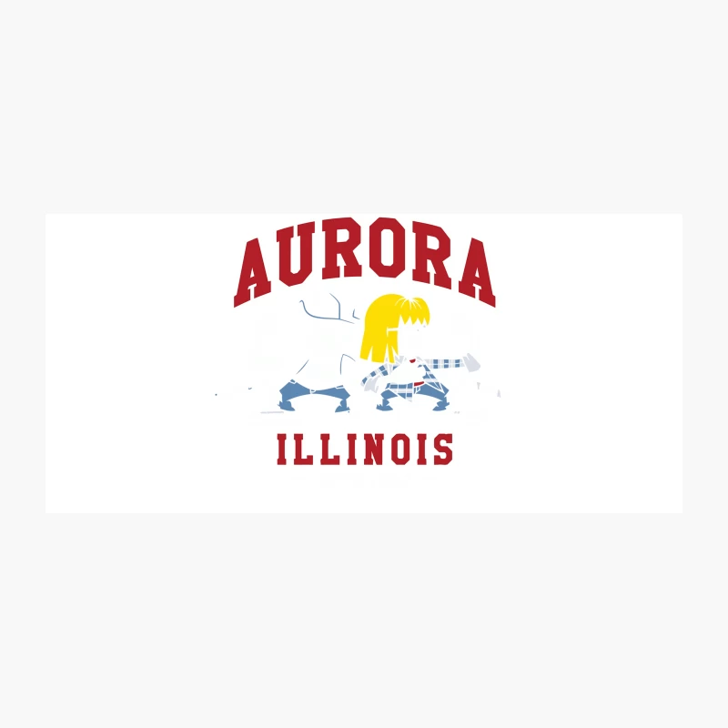 Aurora Illinois Ice Skating Mascot Logo Coffee Mug