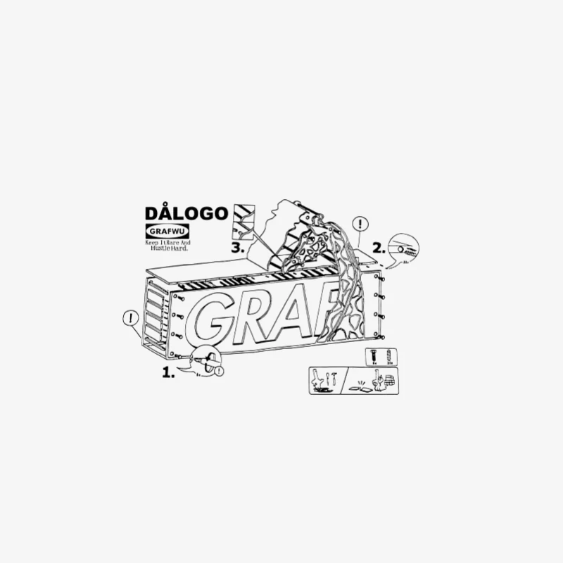 Dialogue de Graffiti avec Illustrations Homme Manches Longues T-Shirt