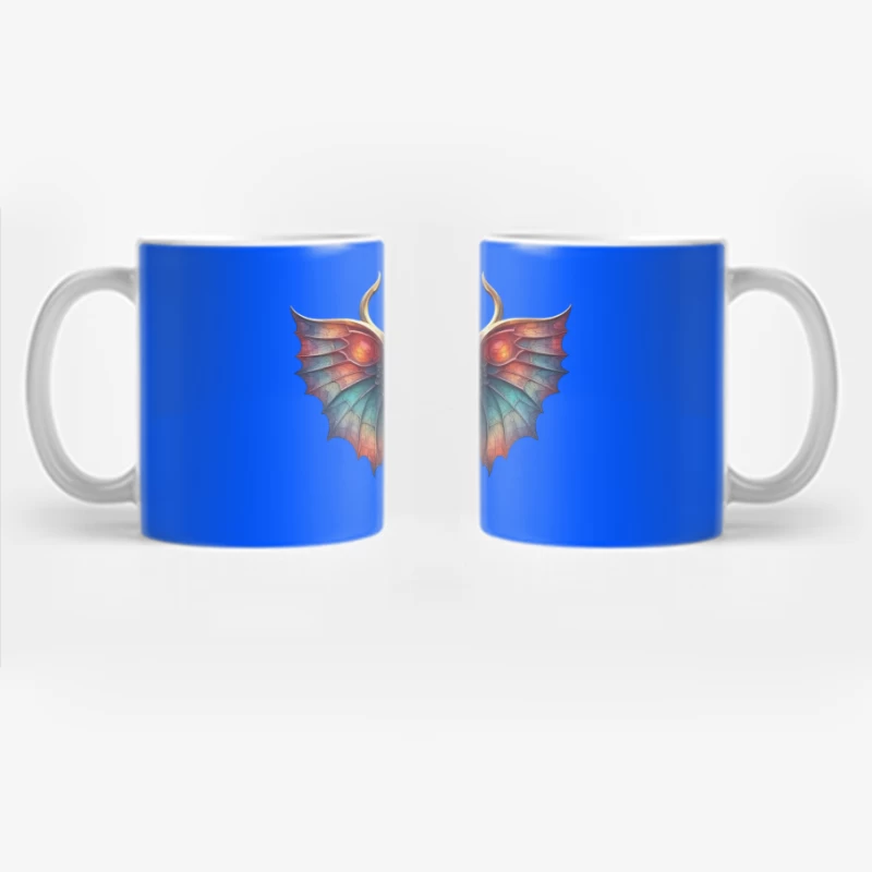 Mystical Dragon Wing Pendant with Turquoise Crystal Coffee Mug