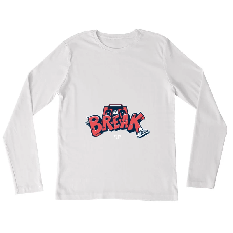 Break-Tanz Graffiti Design auf Tape Damen Langarm T-Shirt