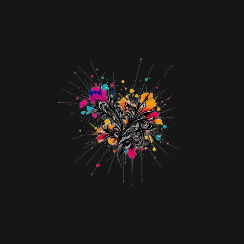 Colorful Abstract Floral Art Illustration Male Long Sleeve T-Shirt