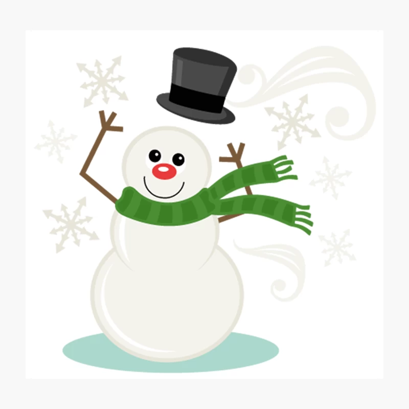 Windy Snowman Throw Pillow