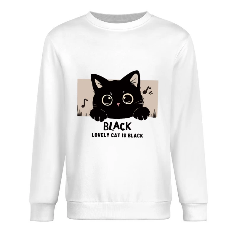 Süße schwarze Katze Herren Pullover Sweatshirt