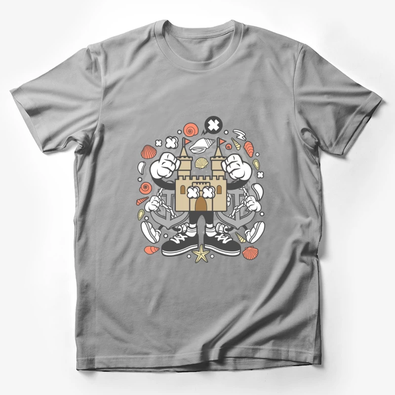 Château animé et éléments marins Homme T-Shirt