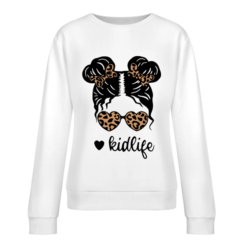 Unisex Kinderleben Design mit Leopardenmuster Damen Pullover Sweatshirt